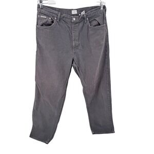 Calvin Klein Jeans 38x32 Wide Leg Y2K Mens Charcoal Gray Denim Pants Cotton‎